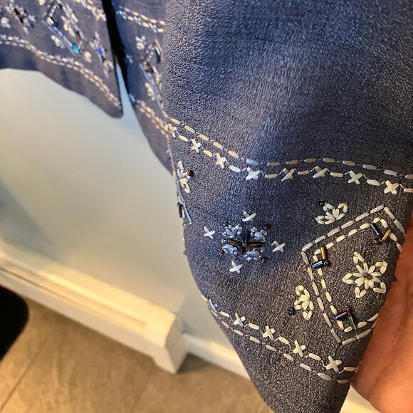 Alfred Dunner Slate Button down embroidered blouse Short sleeve 16P petite NWT - Picture 7 of 8